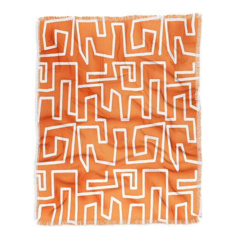 Mirimo Labyrinth Orange Throw Blanket