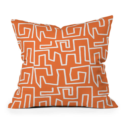 Mirimo Labyrinth Orange Throw Pillow