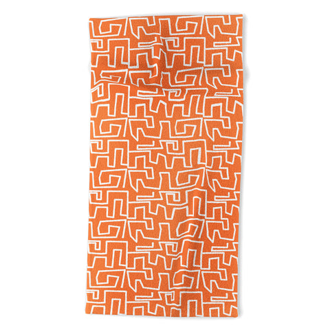 Mirimo Labyrinth Orange Beach Towel