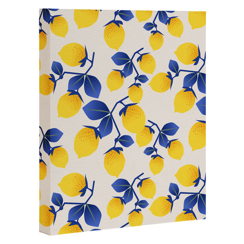 Mirimo Lemons Blue Art Canvas