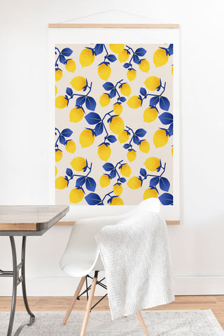 Mirimo Lemons Blue Art Print And Hanger