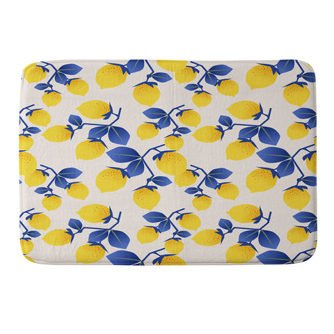 Mirimo Lemons Blue Memory Foam Bath Mat