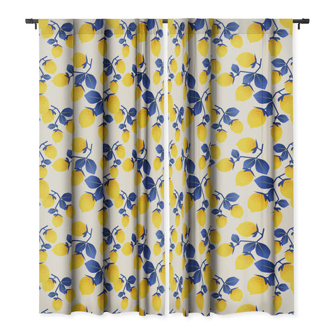 Mirimo Lemons Blue Blackout Window Curtain