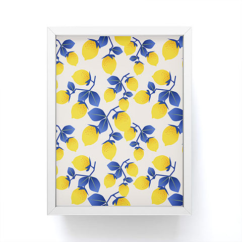 Mirimo Lemons Blue Framed Mini Art Print