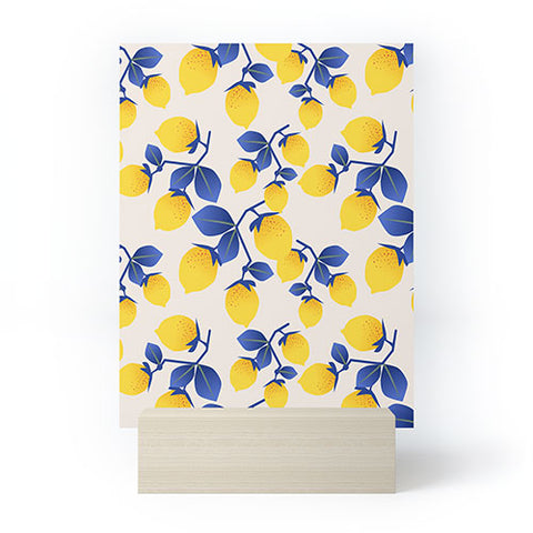 Mirimo Lemons Blue Mini Art Print