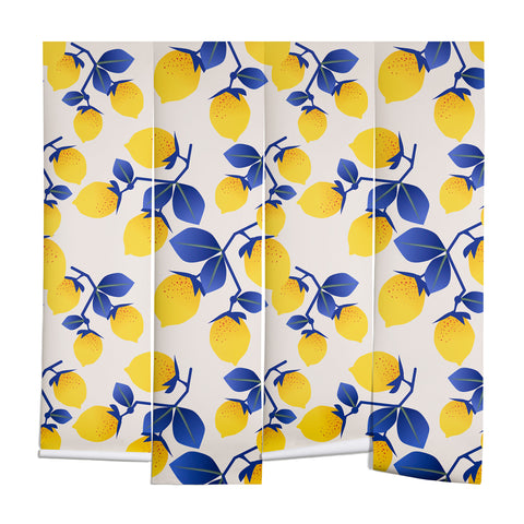 Mirimo Lemons Blue Wall Mural