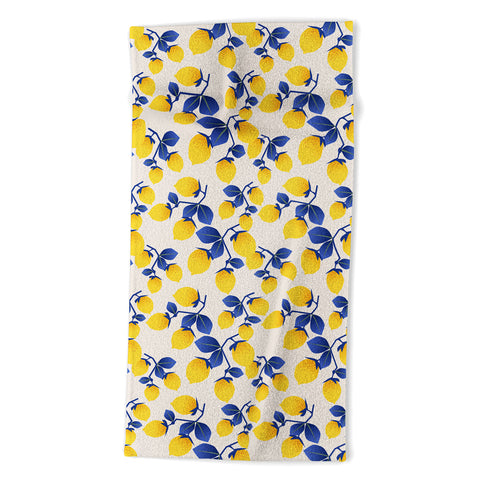 Mirimo Lemons Blue Beach Towel