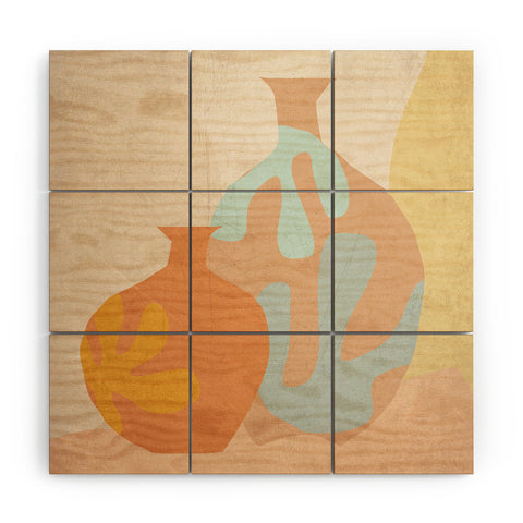 Mirimo Mditerranean Vases Wood Wall Mural