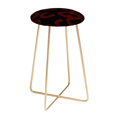 Mirimo Meetings Red on Black Counter Stool