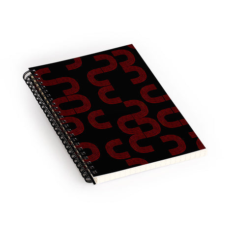 Mirimo Meetings Red on Black Spiral Notebook