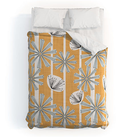 Mirimo Midcentury Floral Mustard Comforter