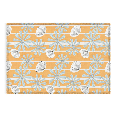 Mirimo Midcentury Floral Mustard Outdoor Rug