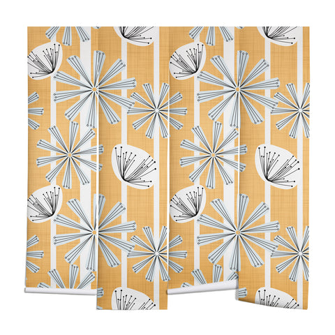Mirimo Midcentury Floral Mustard Wall Mural