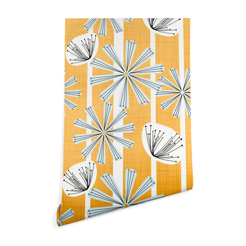 Mirimo Midcentury Floral Mustard Wallpaper
