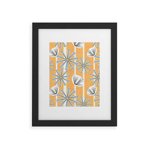 Mirimo Midcentury Floral Mustard Framed Art Print
