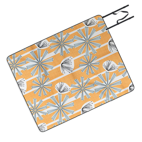 Mirimo Midcentury Floral Mustard Picnic Blanket