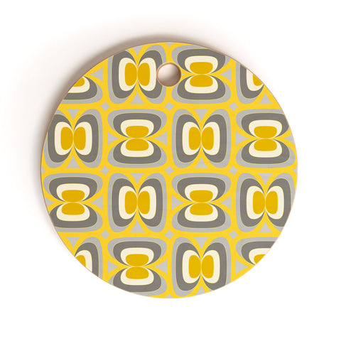 Mirimo Midcentury Yellow and Grey Cutting Board Round