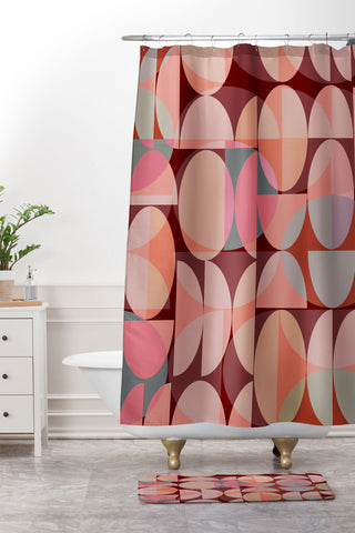 Mirimo Modern Blues Shower Curtain And Mat