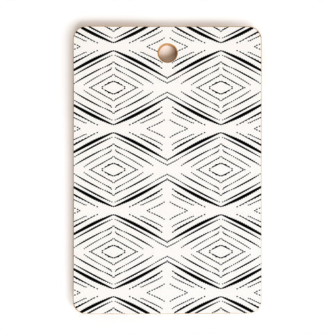 Mirimo Modern Mudcloth White Cutting Board Rectangle