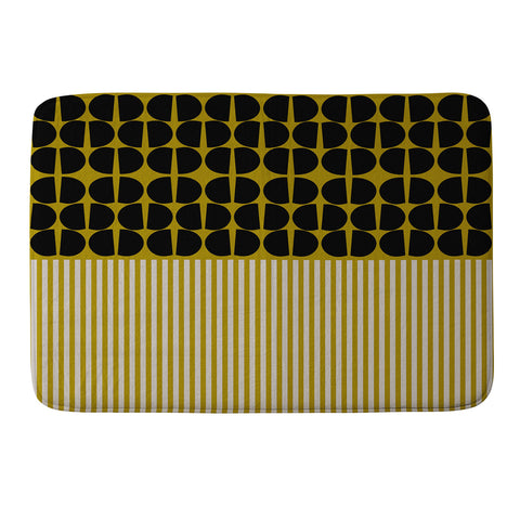 Mirimo Moderno Black and Mustard Memory Foam Bath Mat