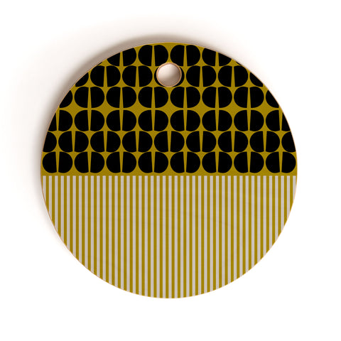 Mirimo Moderno Black and Mustard Cutting Board Round