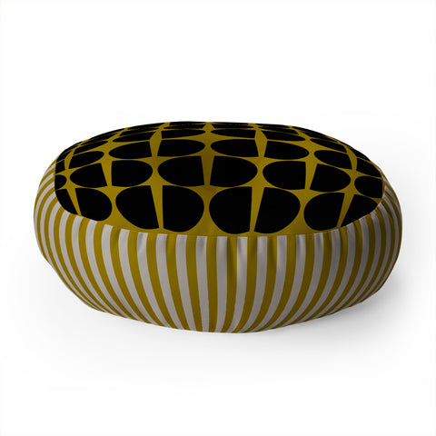 Mirimo Moderno Black and Mustard Floor Pillow Round