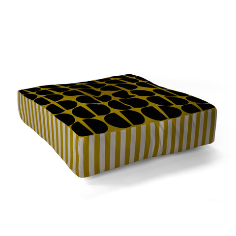 Mirimo Moderno Black and Mustard Floor Pillow Square