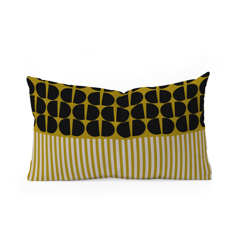 Mirimo Moderno Black and Mustard Oblong Throw Pillow