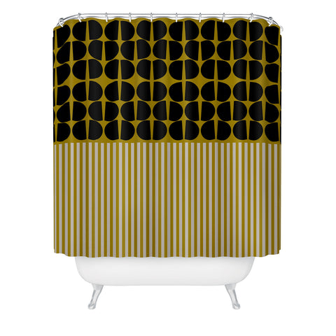 Mirimo Moderno Black and Mustard Shower Curtain