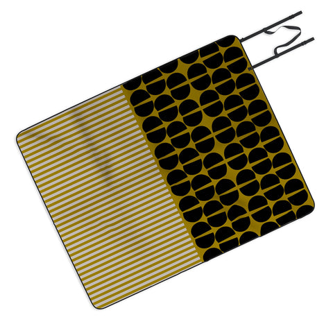 Mirimo Moderno Black and Mustard Picnic Blanket