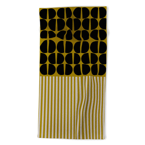 Mirimo Moderno Black and Mustard Beach Towel