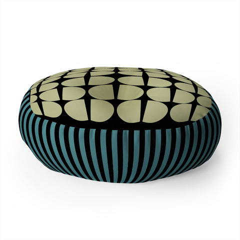 Mirimo Moderno Pistache and Petrol Floor Pillow Round