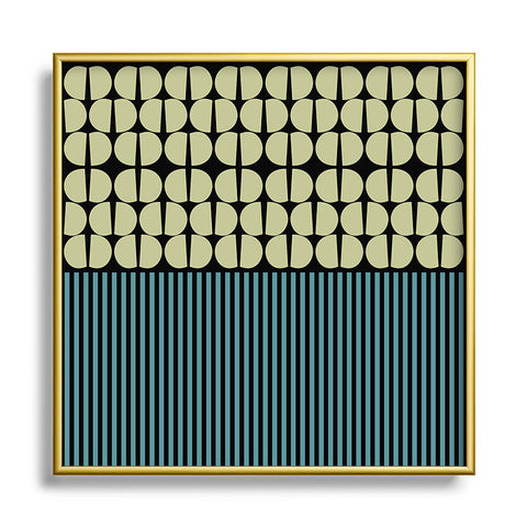 Mirimo Moderno Pistache and Petrol Metal Square Framed Art Print