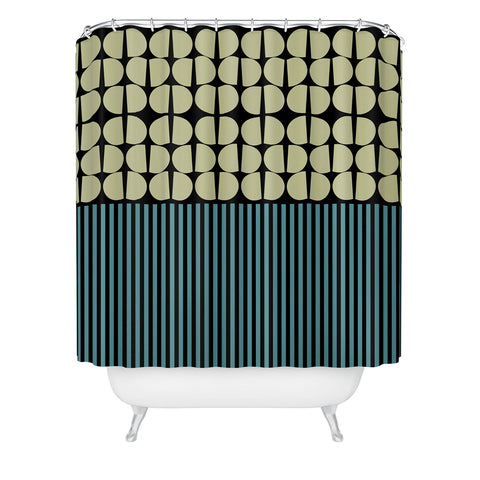 Mirimo Moderno Pistache and Petrol Shower Curtain
