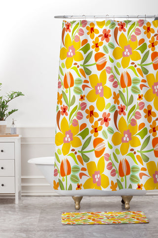 Mirimo Naif Summer Flora Shower Curtain And Mat