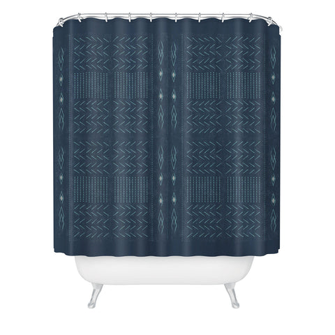 Mirimo Native Mudcloth Denim Shower Curtain