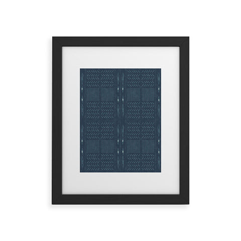 Mirimo Native Mudcloth Denim Framed Art Print