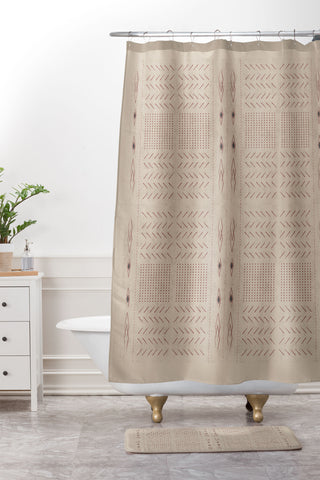 Mirimo Native Mudcloth Sand Shower Curtain And Mat