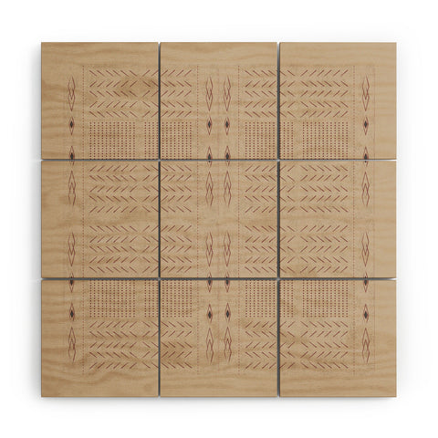 Mirimo Native Mudcloth Sand Wood Wall Mural