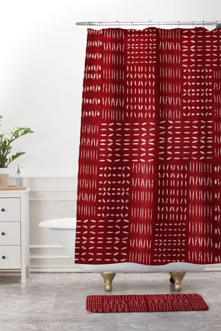 Mirimo Nativo Barn Red Shower Curtain And Mat