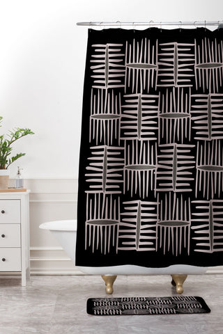 Mirimo Neo Tribal Black Shower Curtain And Mat