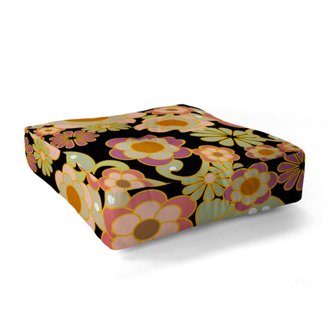 Mirimo Nostalgic 70s in Black Floor Pillow Square