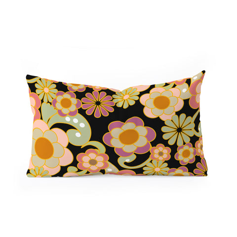 Mirimo Nostalgic 70s in Black Oblong Throw Pillow