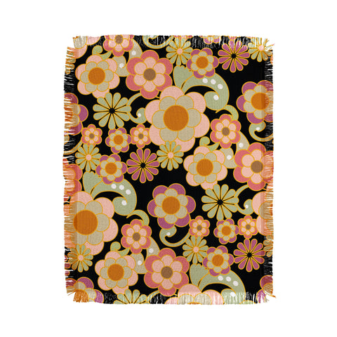 Mirimo Nostalgic 70s in Black Throw Blanket