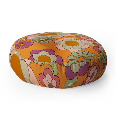 Mirimo Nostalgic 70s in Orange Floor Pillow Round
