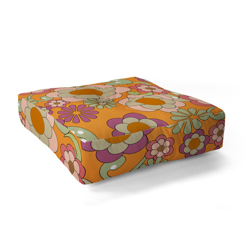 Mirimo Nostalgic 70s in Orange Floor Pillow Square
