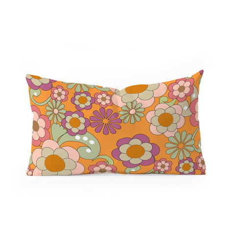 Mirimo Nostalgic 70s in Orange Oblong Throw Pillow