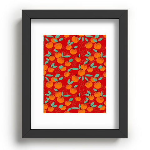 Mirimo Oranges on Red Recessed Framing Rectangle