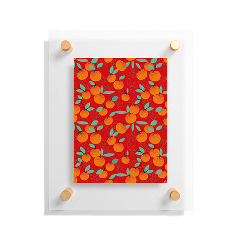 Mirimo Oranges on Red Floating Acrylic Print