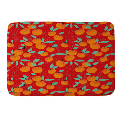 Mirimo Oranges on Red Memory Foam Bath Mat